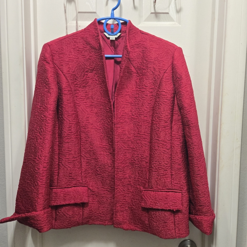 Austin Reed Vintage Vibrant Red Textured Blazer Size 16